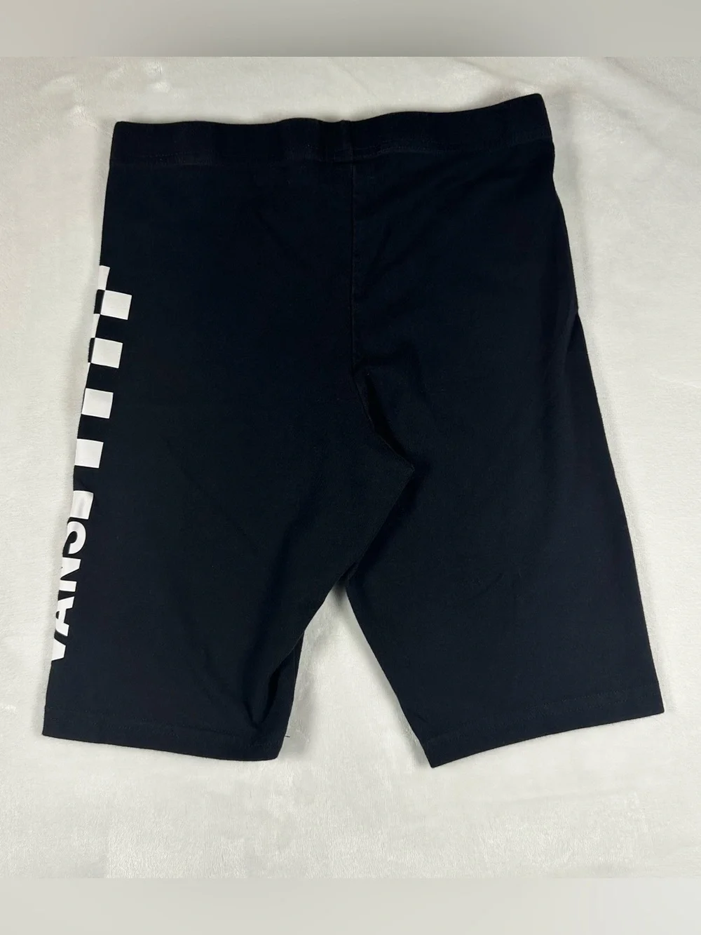 Vans Black Bike Shorts with White Checker Stripe